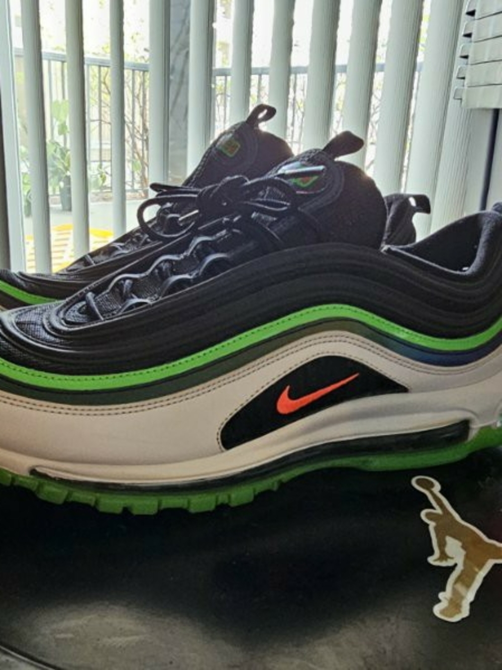 Nike Air Max 95 Black, Green & Orange Air Max 97 Style Sneakers